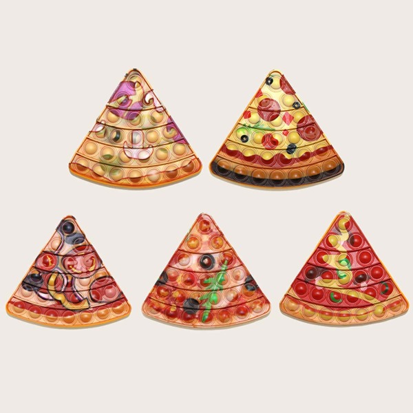 

1pc Pizza Shaped Random Push Pop Bubble, Multicolor