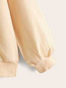 SHEIN Girls Slogan & Car Print Sweatshirt - Apricot - View 4