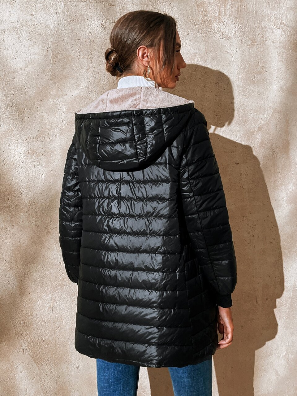 Winter Clothes Casual Minimalist Thermal Lined Hooded Padded Padded Coat  Fall Cloth For Women