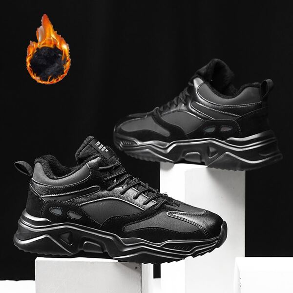 

Men Plush Inside Chunky Sneakers, Black