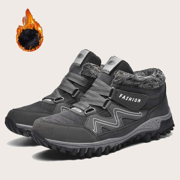 

Men Letter Graphic Plush Inside Sneakers, Grey