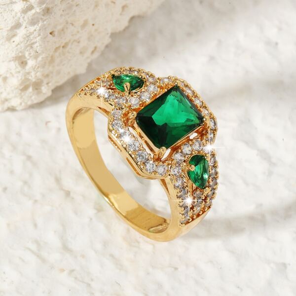 

18K Gold Plated Zircon Decor Ring
