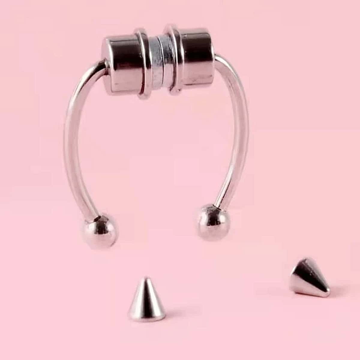 

1pc Magnetic Nose Ring, Silver