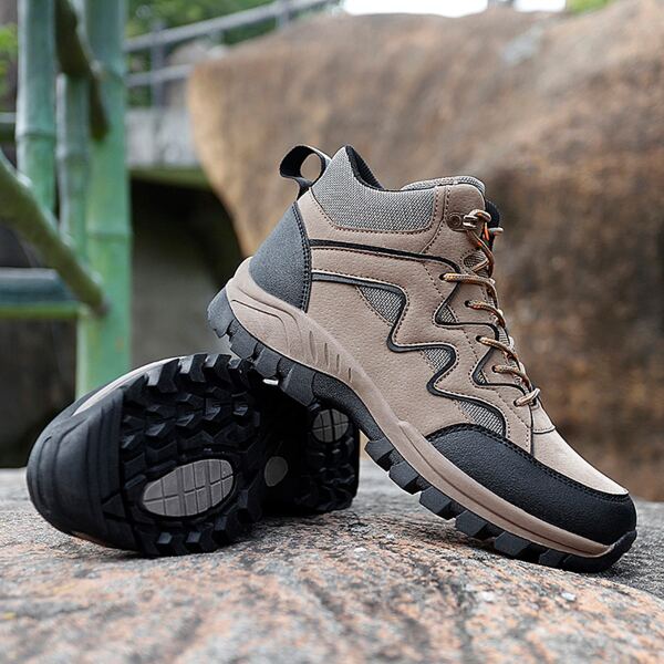 

Men Minimalist High Top Breathable Hiking Shoes, Khaki