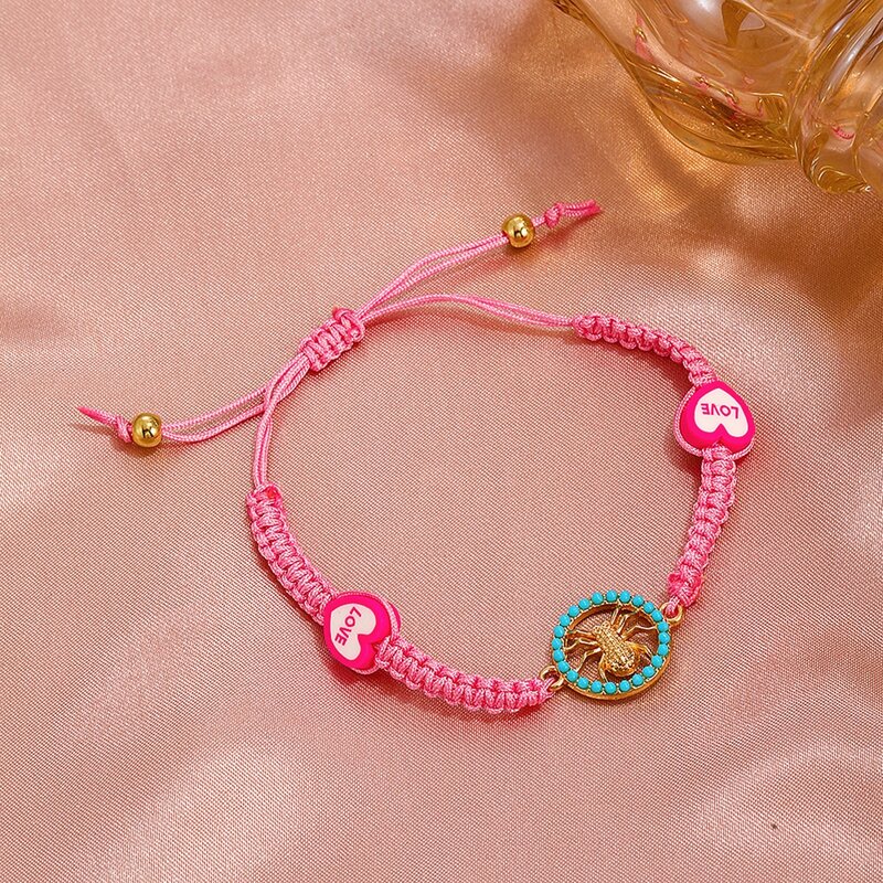 

Spider Decor Braided Bracelet, Multicolor