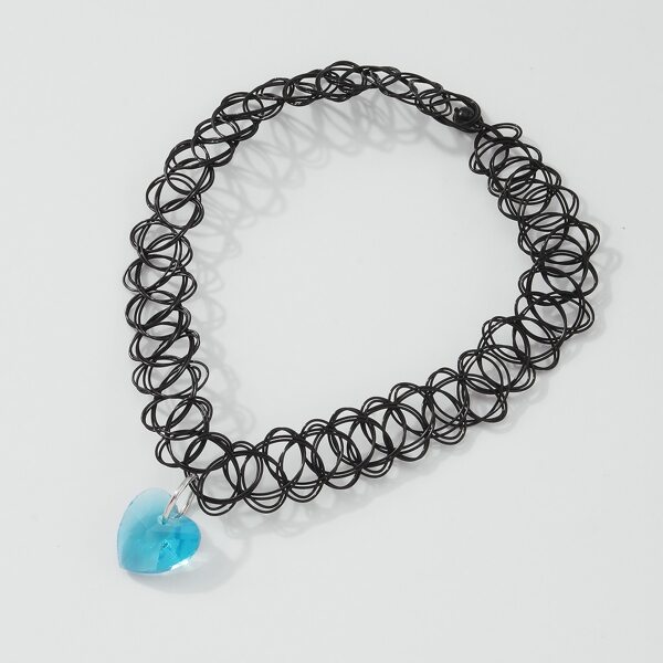 

Halloween Heart Charm Necklace, Blue