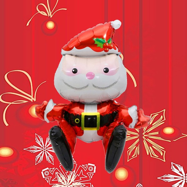 

1pc Christmas Santa Claus Shaped Decorative Balloon, Multicolor