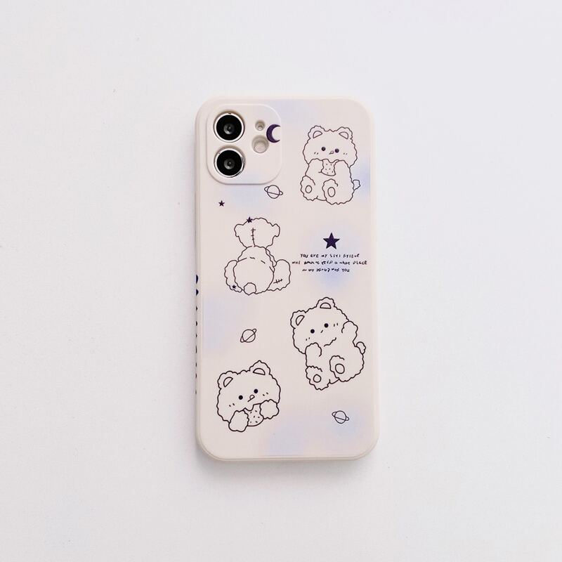 

Bear Pattern Phone Case, White