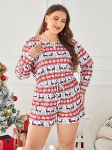 SHEIN Unity Bộ thời trang Plus Size Dây kéo Thú vật Đồ họa Giải trí - Nhiều màu - Xem 3