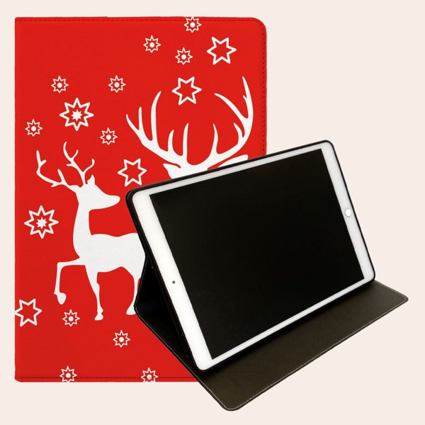 

Christmas Elk Pattern Case For iPad, Red and white