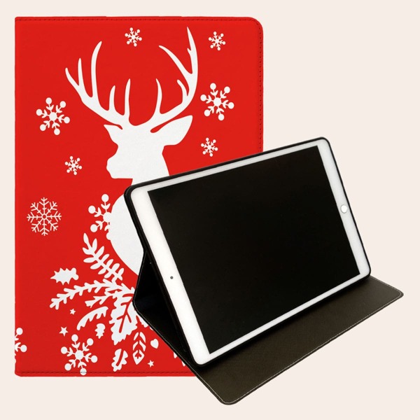 

Christmas Elk Pattern Case For iPad, Red and white