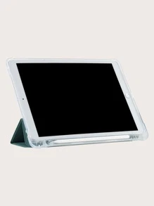 iPad 笔架防震保护套，内置铅笔槽，TPU 软壳，简约/休闲/iPad 对开式保护套，兼容 iPad Mini 4/5/6、9.7、10.2、10.5、10.9、10 代、11 英寸 (M2)-2024、13 英寸 (M2)-2024、13 英寸 (M4)-2024、11 英寸 (M4)-2024 Apple 型号 - 墨綠色 - 查看 3