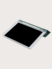 iPad 笔架防震保护套，内置铅笔槽，TPU 软壳，简约/休闲/iPad 对开式保护套，兼容 iPad Mini 4/5/6、9.7、10.2、10.5、10.9、10 代、11 英寸 (M2)-2024、13 英寸 (M2)-2024、13 英寸 (M4)-2024、11 英寸 (M4)-2024 Apple 型号 - 墨綠色 - 查看 4
