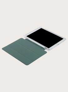 iPad 笔架防震保护套，内置铅笔槽，TPU 软壳，简约/休闲/iPad 对开式保护套，兼容 iPad Mini 4/5/6、9.7、10.2、10.5、10.9、10 代、11 英寸 (M2)-2024、13 英寸 (M2)-2024、13 英寸 (M4)-2024、11 英寸 (M4)-2024 Apple 型号 - 墨綠色 - 查看 5