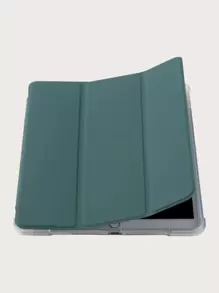 iPad 笔架防震保护套，内置铅笔槽，TPU 软壳，简约/休闲/iPad 对开式保护套，兼容 iPad Mini 4/5/6、9.7、10.2、10.5、10.9、10 代、11 英寸 (M2)-2024、13 英寸 (M2)-2024、13 英寸 (M4)-2024、11 英寸 (M4)-2024 Apple 型号 - 墨綠色 - 查看 6