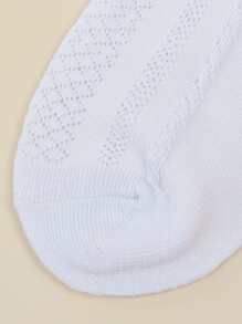 5pairs Toddler Girls Vớ cắt ren - trắng - Xem 4