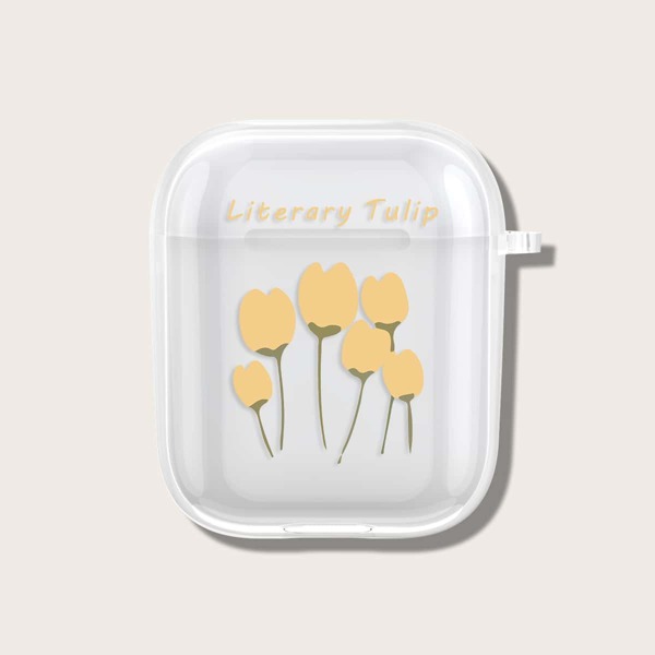 

Tulip Pattern Case For Airpods, Clear