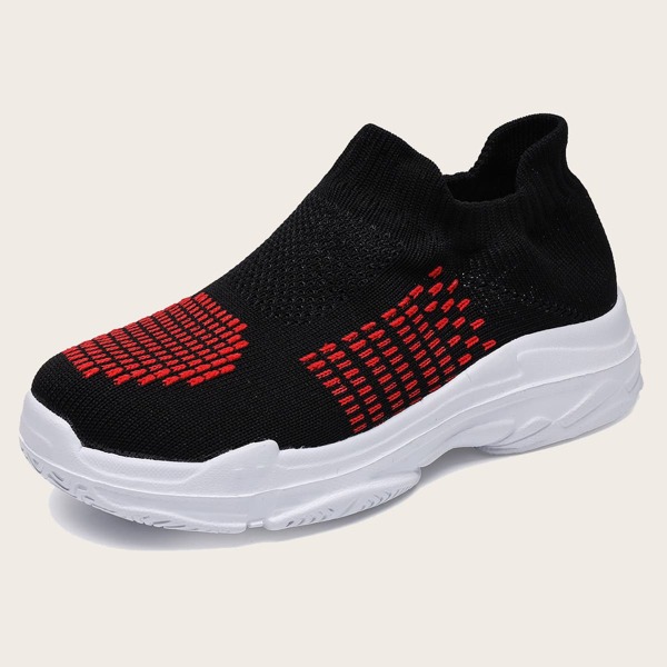

Boys Knit Detail Breathable Slip On Shoes, Multicolor