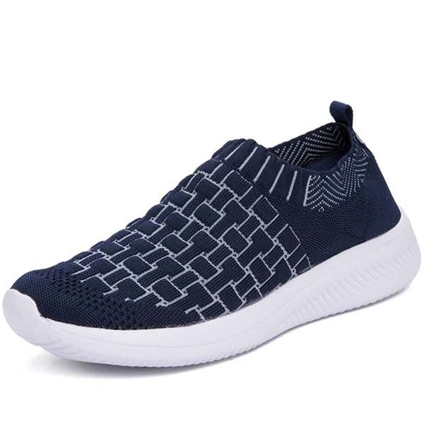 

Knit Detail Breathable Sock Sneakers, Blue
