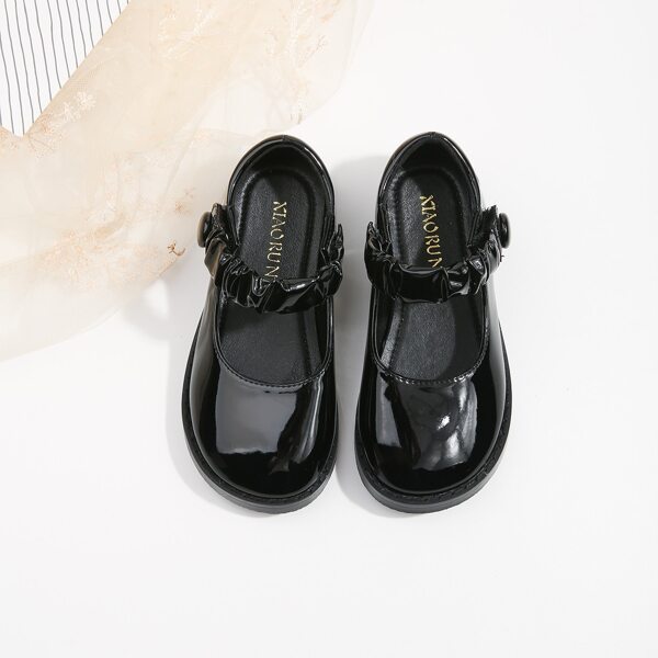 

Girls Ruched Detail Mary Janes, Black