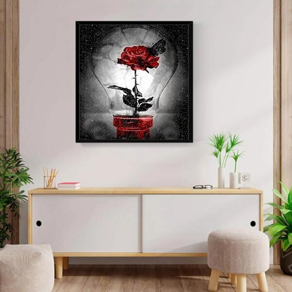 

Rose Print DIY Diamond Unframed Painting, Multicolor