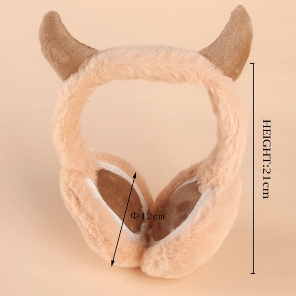 

Kids Horn Decor Earmuffs, Apricot