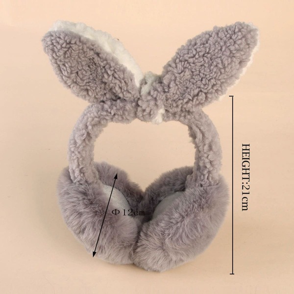 

Girls Rabbit Ear Decor Earmuffs, Grey