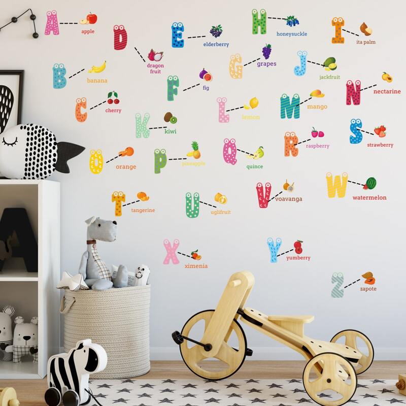 

1set Letter Graphic Wall Sticker, Multicolor