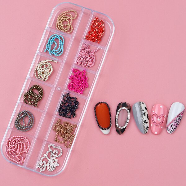 

1box Chain Nail Art Decoration, Multicolor