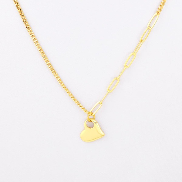 

18K Gold Plated Heart Charm Necklace