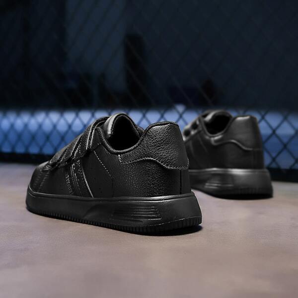 

Boys Minimalist Velcro Strap Skate Shoes, Black