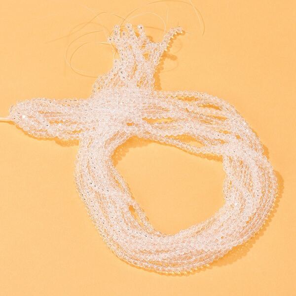 

10strands Glass Beaded DIY Jewelry Accessory, Clear