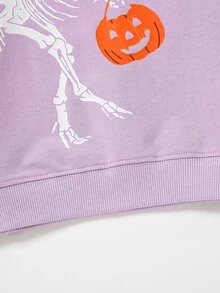 小男童萬聖節和恐龍印花運動衫