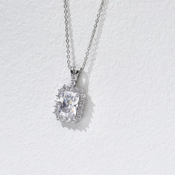 

Zircon Geo Charm Necklace, White