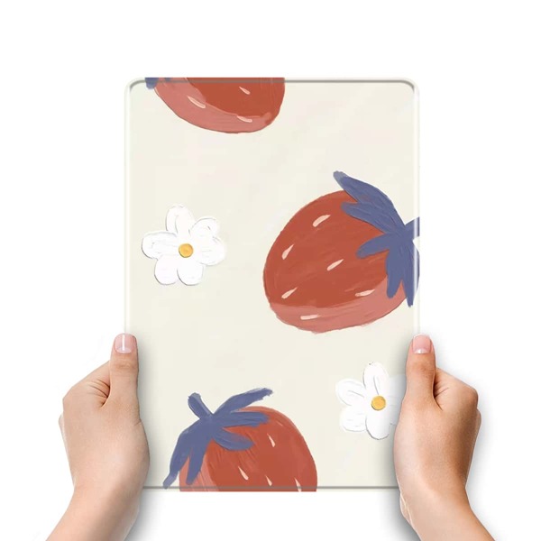 

Strawberry & Flower Print Case For iPad, Multicolor