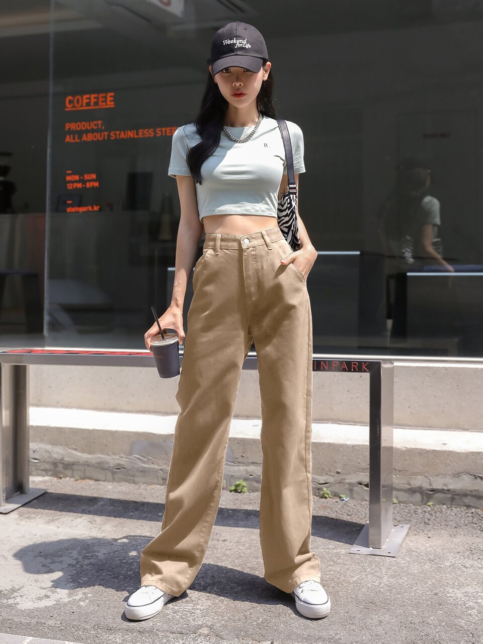 Solid High Waisted Boyfriend Jeans