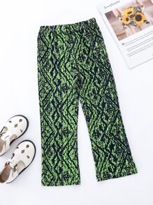 Quần con gái lớn Sọc ngựa vằn Giải trí - màu xanh lá - Xem 1