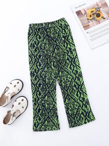 Quần con gái lớn Sọc ngựa vằn Giải trí - màu xanh lá - Xem 2