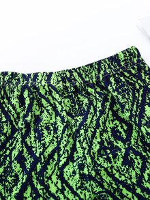 Quần con gái lớn Sọc ngựa vằn Giải trí - màu xanh lá - Xem 3