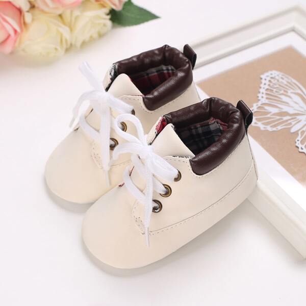 

Baby Minimalist Lace Up Front Boots, Beige