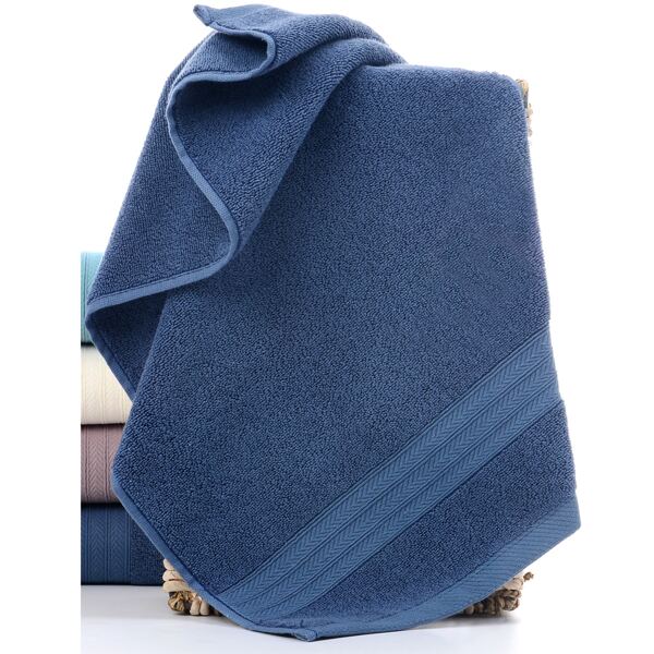 

1pc Geometric Pattern Towel, Navy blue