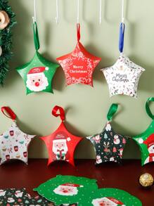 5 chiếc In Hình Giáng Sinh Hộp Đóng Gói Ngẫu Nhiên Tiệc Cưới Túi Quà Tặng - Nhiều màu - Xem 3