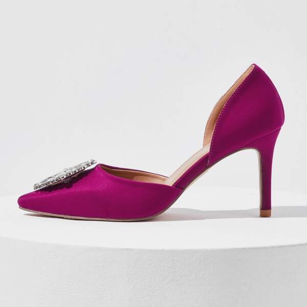 

Gemstone Decor Stiletto Court Pumps, Purple