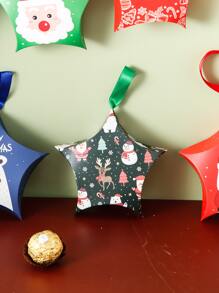 5 chiếc In Hình Giáng Sinh Hộp Đóng Gói Ngẫu Nhiên Tiệc Cưới Túi Quà Tặng - Nhiều màu - Xem 5