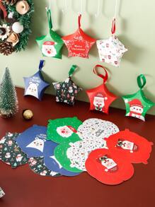 5 chiếc In Hình Giáng Sinh Hộp Đóng Gói Ngẫu Nhiên Tiệc Cưới Túi Quà Tặng - Nhiều màu - Xem 7