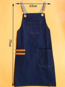 1pc Waterproof Apron - Navy Blue - View 3