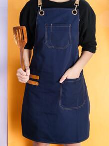 1pc Waterproof Apron - Navy Blue - View 4