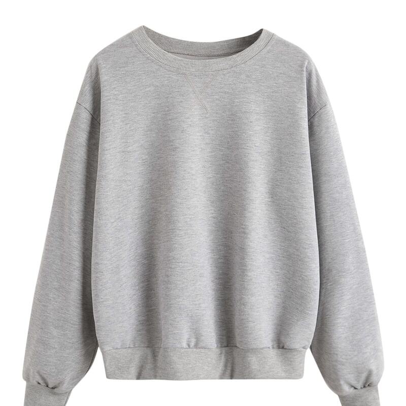 

Solid Drop Shoulder Sweatshirt, Grey