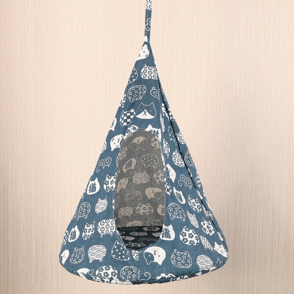 

Cat Print Pet Bed, Navy blue