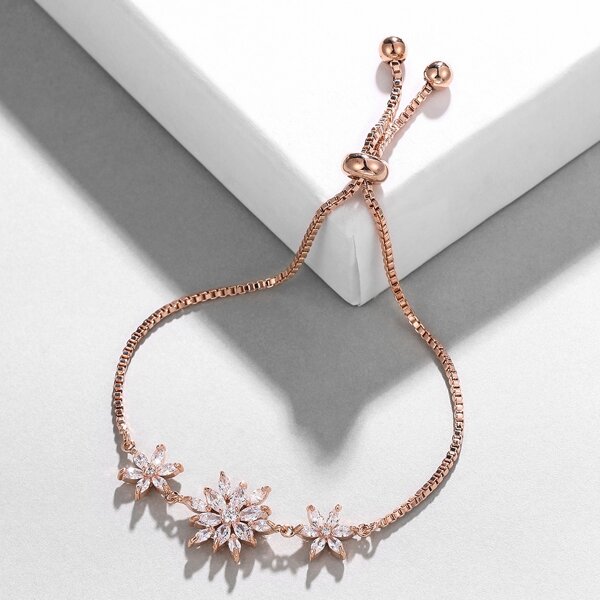 

Zircon Decor Bracelet, Rose gold